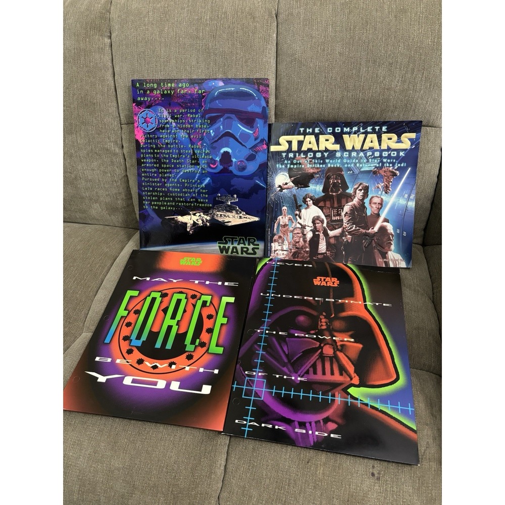 Vintage Star Wars Mead Portfolios & Complete Trilogy Scrapbook 90s Lot of 4